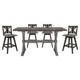 thumbnail image 1 of Pemberly Row 5-Piece Wood Counter Height Dining Set in Distressed Gray/Black, 1 of 11