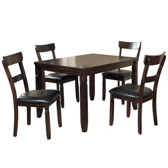 Pemberly Row 5 Piece Wood Dining Set in Espresso