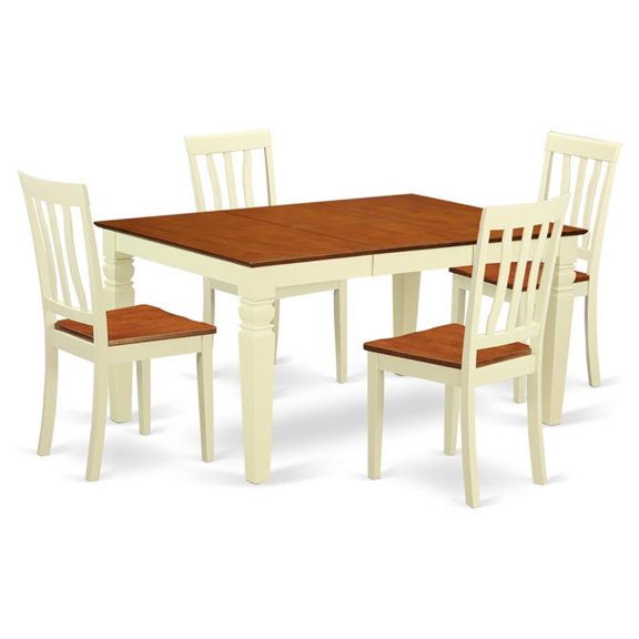 Pemberly Row 5-Piece Wood Kitchen Set with Buttermilk/Cherry Finish