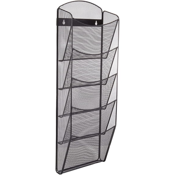 Pemberly Row 5 Pocket Black Magazine Rack