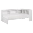 thumbnail image 1 of Pemberly Row 5-Shelf Transitional Wood Twin Bookcase Corner Bed in White, 1 of 4