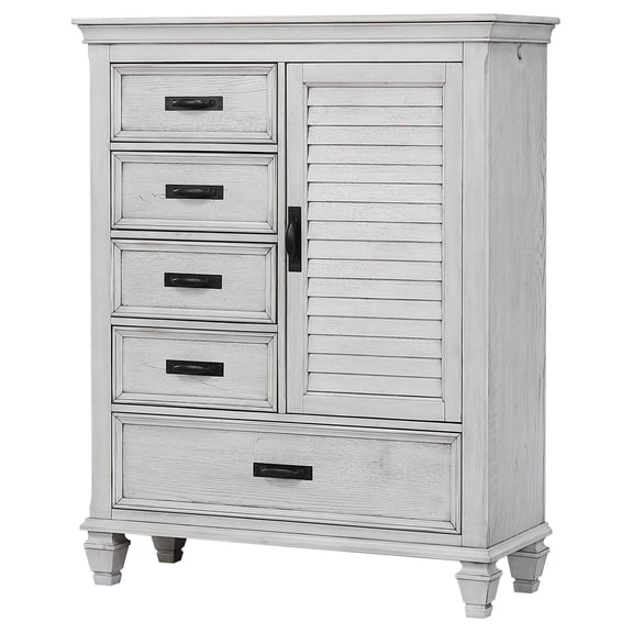 Pemberly Row 5-drawer Farmhouse Wood Door Chest in Antique White