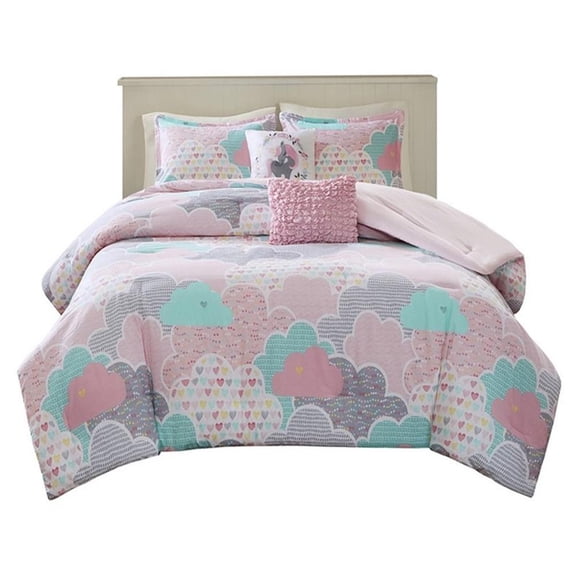 Pemberly Row 5-piece Cotton Printed Comforter Set - Multi-Color