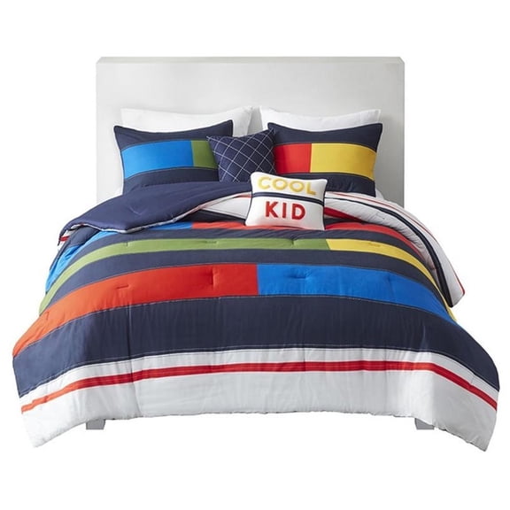 Pemberly Row 5-piece Cotton Printed Comforter Set in Multi-Color