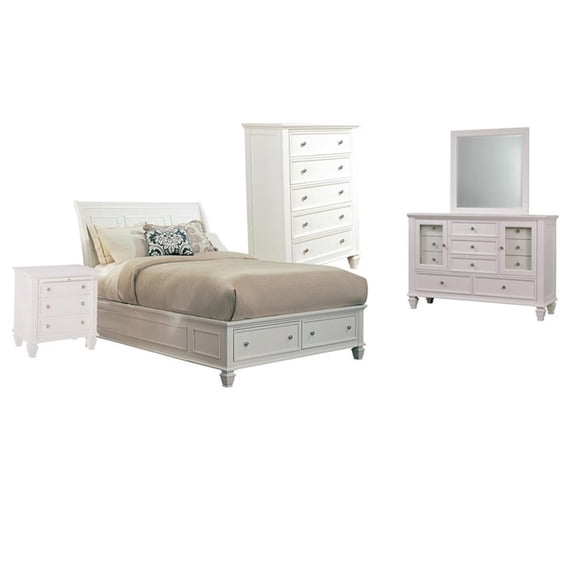 Pemberly Row 5-piece Eastern King Storage Wood Bedroom Set Buttermilk