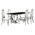 thumbnail image 1 of Pemberly Row 5-piece Stainless Steel Rectangular Dining Set Chrome and Cream, 1 of 4