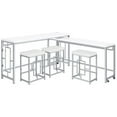 thumbnail image 1 of Pemberly Row 5-piece Wood Counter Height Table Set White and Chrome, 1 of 19