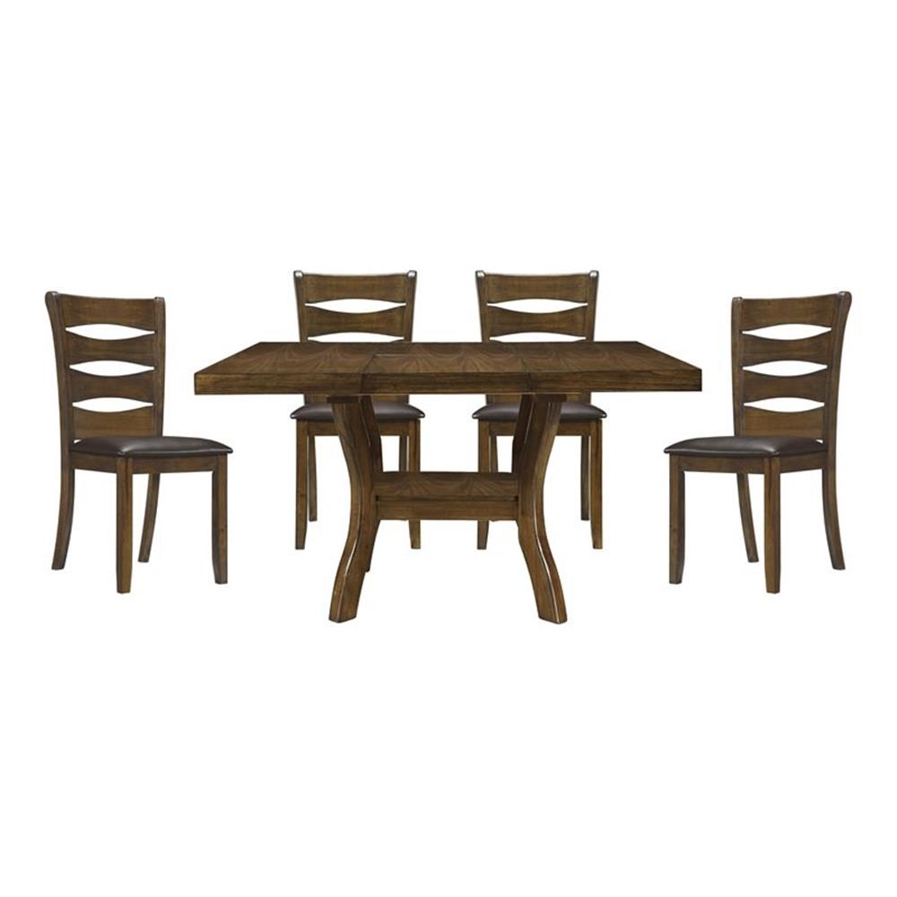 Pemberly Row 5-piece Wood Dining Set with 1 Table and 4 Side Chairs in ...