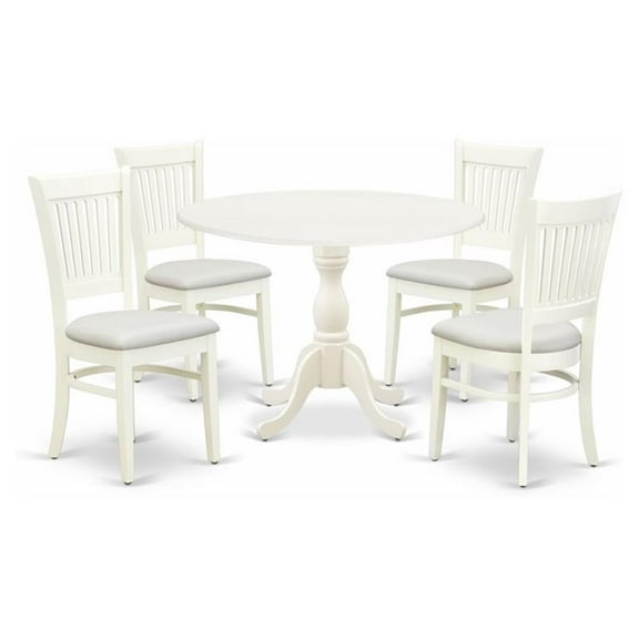 Pemberly Row 5-piece Wood Dining Set with Round Table in White