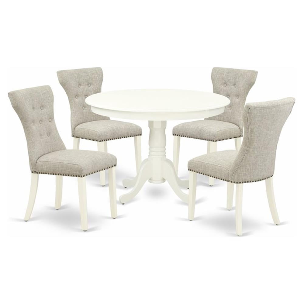 Pemberly Row 5-piece Wood Dining Table Set in Linen White - Walmart.com