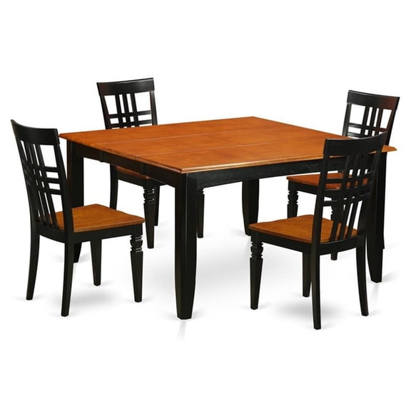 Pemberly Row 5-piece Wood Kitchen Table and Chair Set in Black