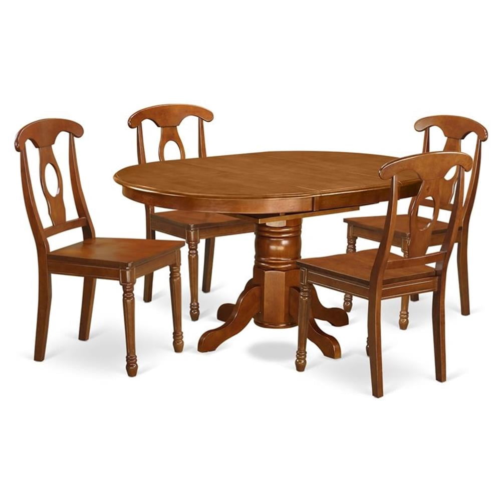 Pemberly Row 5-piece Wood Table and Dining Chair Set in Saddle Brown ...