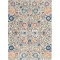thumbnail image 1 of Pemberly Row 5'x7' Ivory Multicolor Fabric Bohemian Area Rug, 1 of 8