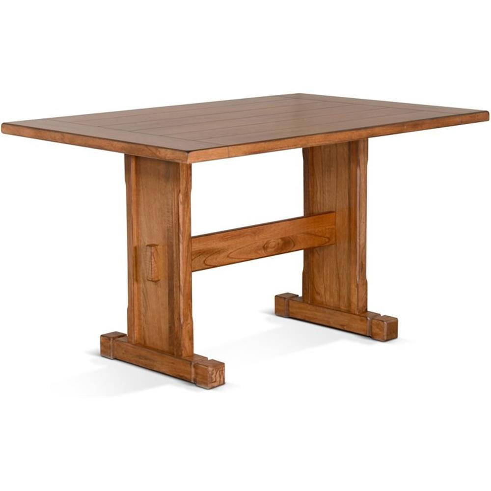 Pemberley Row Mindi Wood Rustic Oak Dining Table Rectangular 50 ...