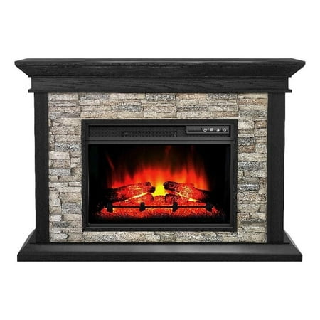 Pemberly Row 50" Freestanding Electric Fireplace in Deep Dark Brown