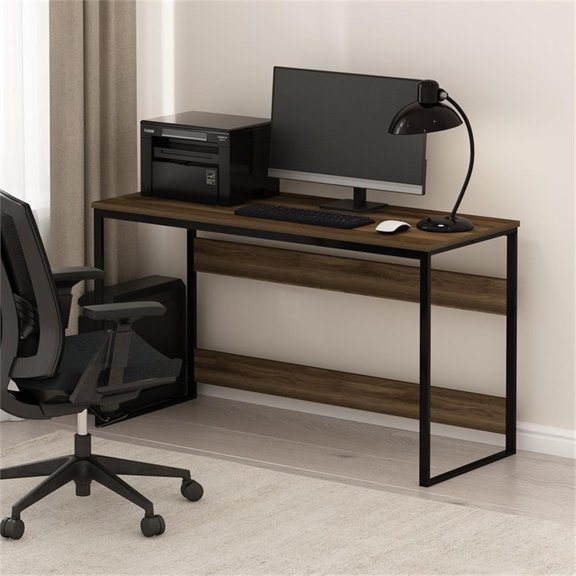 Pemberly Row 52" Engineered Wood Computer Desk in Brown Walnut