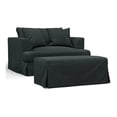 thumbnail image 1 of Pemberly Row 52" Fabric Slipcover Chair/A Half &Ottoman in Dark Gray, 1 of 8