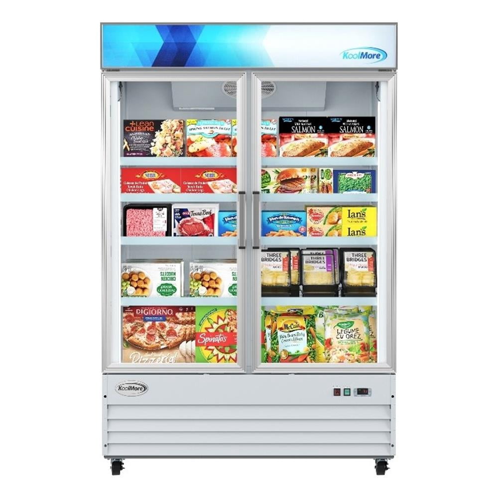 Pemberly Row 53" 2-Door Display Merchandiser Freezer 45 cu. ft. in White