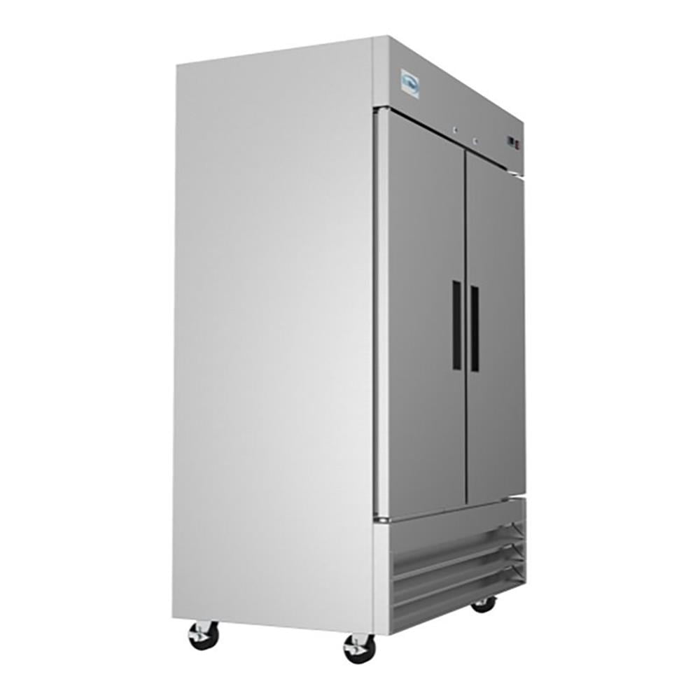Pemberly Row 54" 2 Door Stainless Steel Upright Reach-in Freezer in Silver