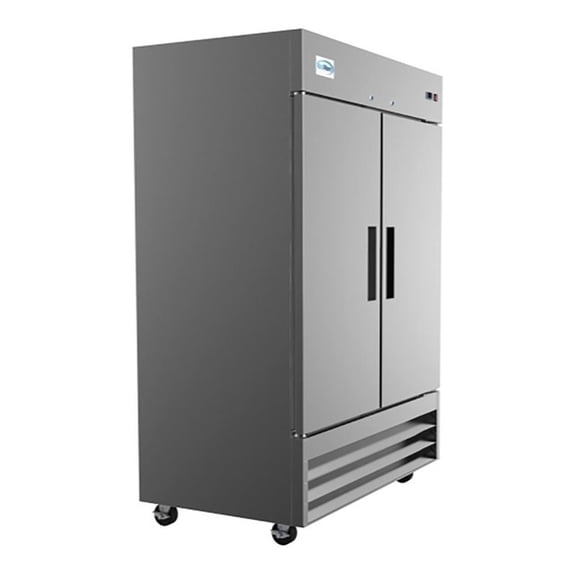 Pemberly Row 54" 2 Doors Stainless Steel Reach-In Refrigerator Cooler in Silver
