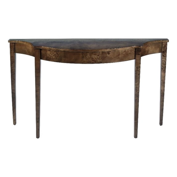 Pemberly Row 54" Demilune Traditional Console Table in Brown