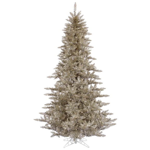 Pemberly Row 54" Plastic Fir Unlit Artificial Christmas Tree in Champagne Gray