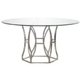 thumbnail image 1 of Pemberly Row 54" Stainless Steel and Glass Round Dining Table in Silver, 1 of 3