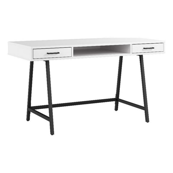 Pemberly Row 54"W Writing Desk in Pure White Oak - Engineered Wood