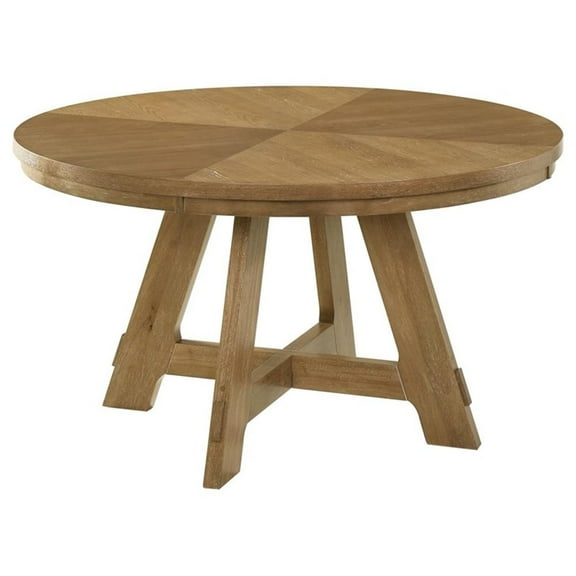 Pemberly Row 54-inch Transitional Round Wood Dining Table Brown