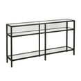 thumbnail image 1 of Pemberly Row 55" 3-Shelf Metal Black and Bronze Console Table with Glass Shelves, 1 of 7