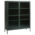 thumbnail image 1 of Pemberly Row 55" Contemporary Glass & Metal Display Cabinet in Green, 1 of 7