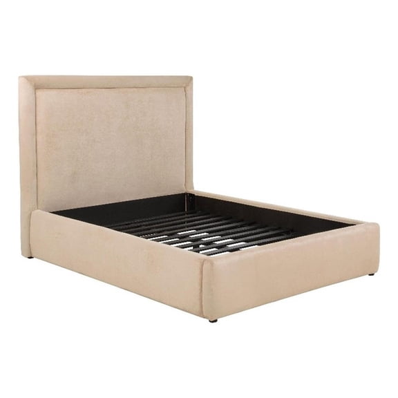 Pemberly Row 55" Upholstered Fabric Full Platform Bed in Saddle Beige