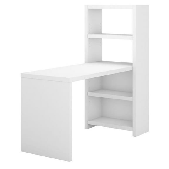 Pemberly Row 56W Craft Table in Pure White - Engineered Wood