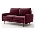 thumbnail image 1 of Pemberly Row 58" Round Arm Upholstered Velvet Loveseat in Red, 1 of 13