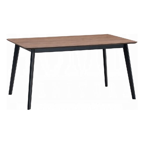 Pemberly Row 59 Inch Rectangular Dining Table Brown Top in Scandinavian Black