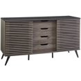 thumbnail image 1 of Pemberly Row 59" Sliding Door 4-Drawer Sideboard in Ebony/Slate Gray, 1 of 5