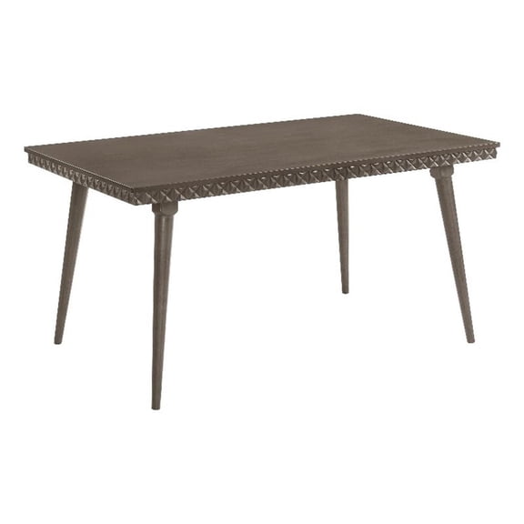 Pemberly Row 59" Dining Table with Carved Molding Detail in Dark Brown