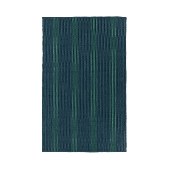 Pemberly Row 5x8 Handwoven Performance Stripe Deep Blue Area Rug