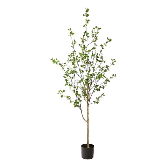 Pemberly Row 6.5ft Minimalist Citrus Artificial Tree in Green