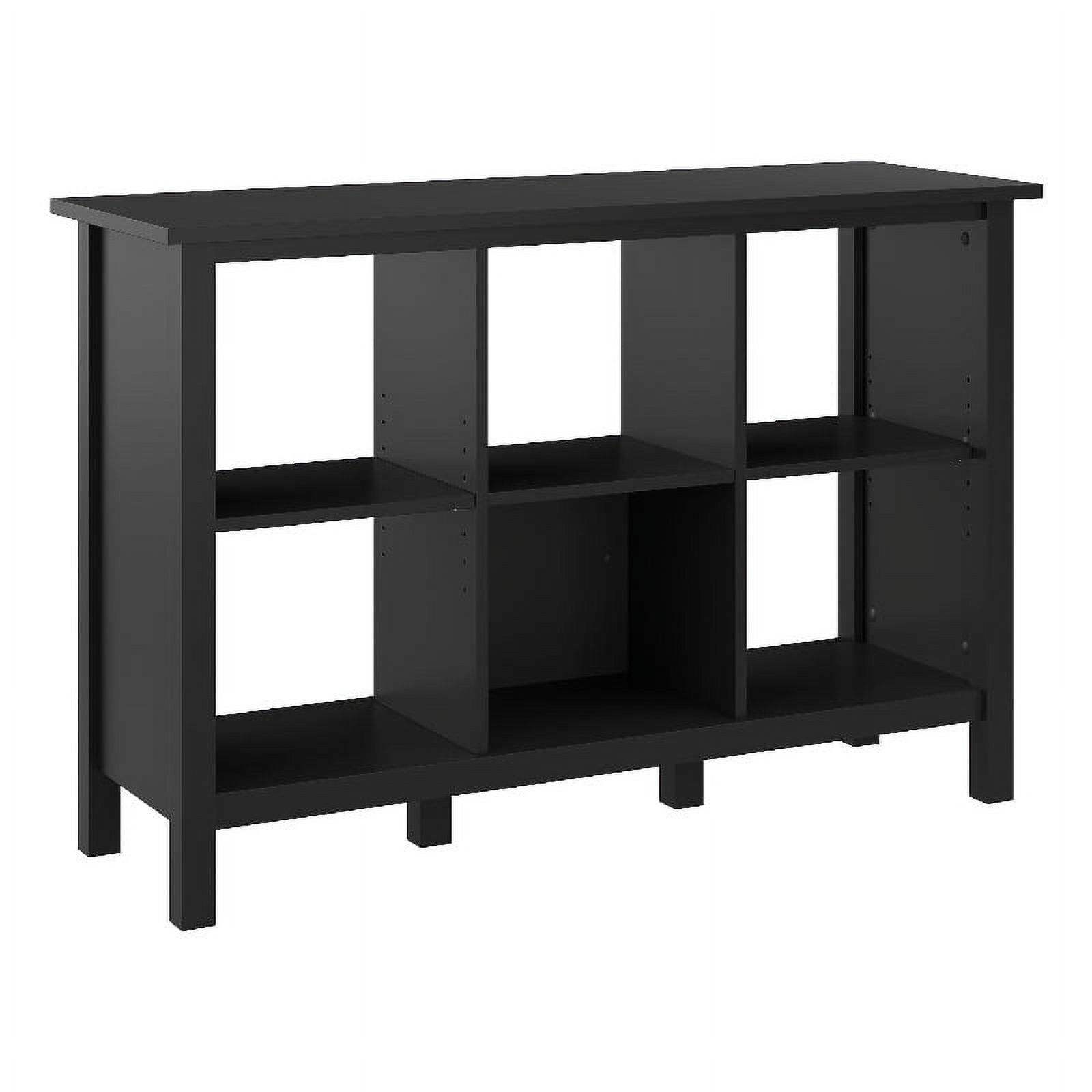 Pemberly Row 6 Cube Organizer in Classic Black Engineered Wood