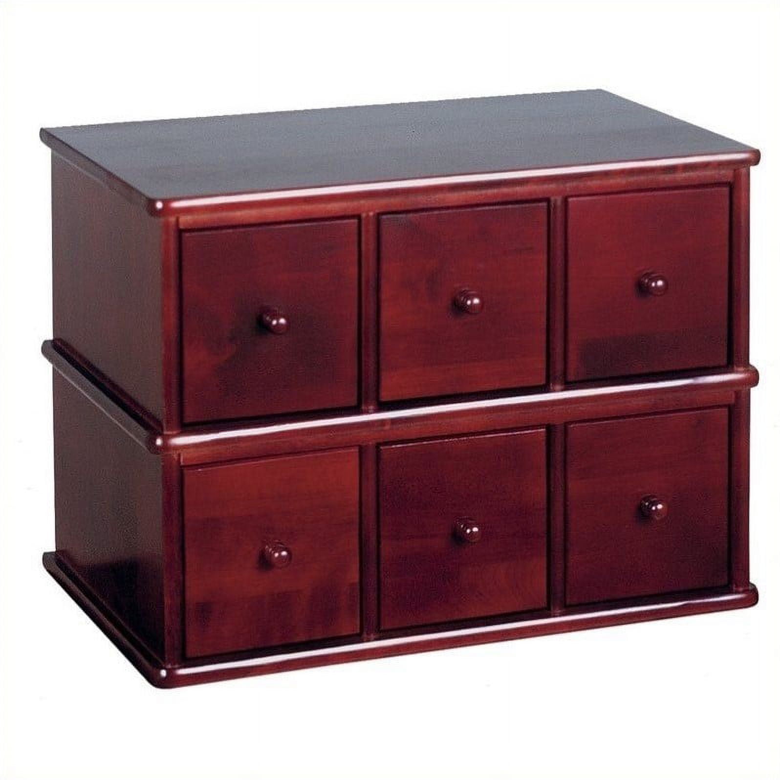 Pemberly Row 6-Drawer Deluxe Modular CD Storage Rack in Cherry ...