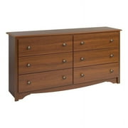 Pemberly Row 6 Drawer Double Dresser in Cherry