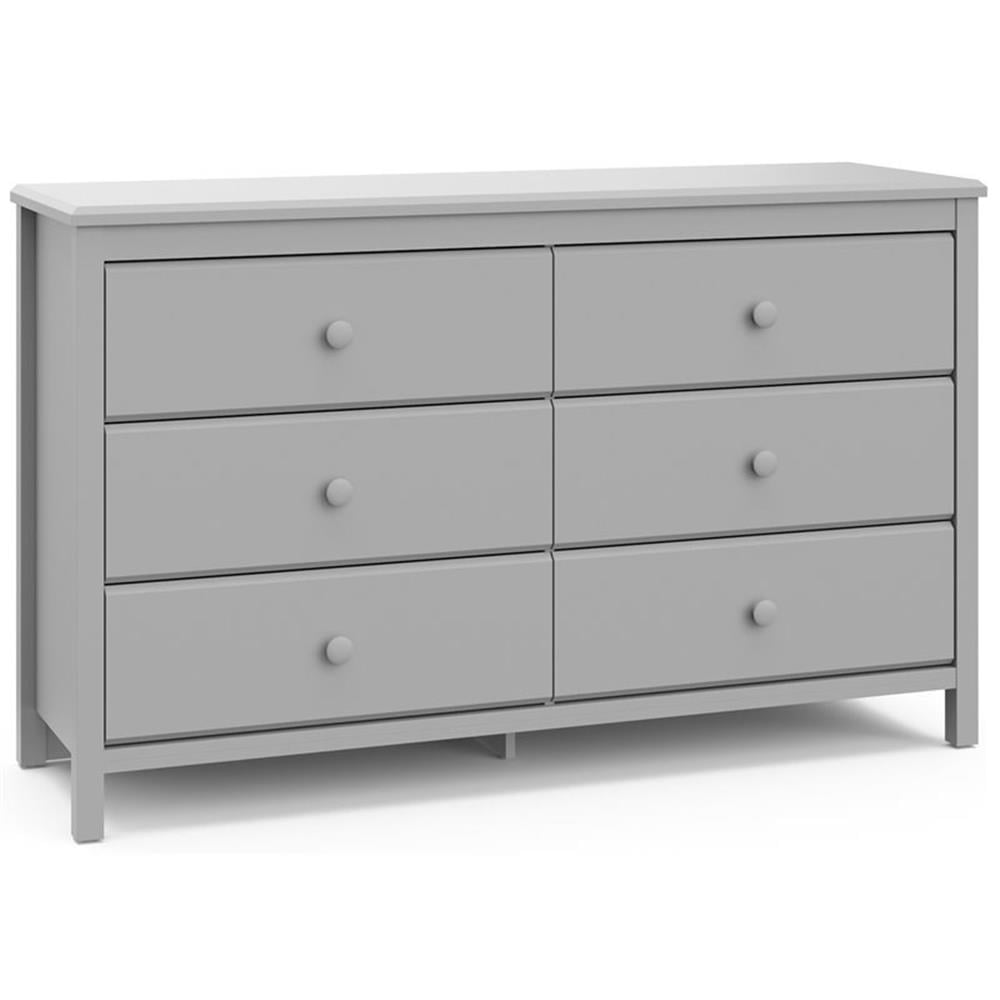 Pebble Gray 6-Drawer Double Nursery Dresser - GREENGUARD Certified