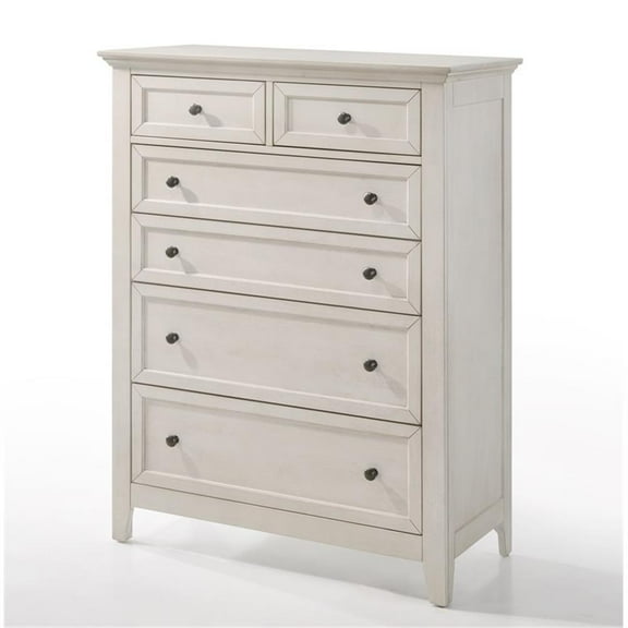 Pemberly Row 6-Drawer Solid Wood Standard Chest in Rustic White