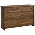 thumbnail image 1 of Pemberly Row 6-Drawer Transitional Engineered Wood Dresser in Walnut, 1 of 12