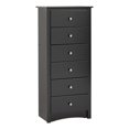 thumbnail image 1 of Pemberly Row 6 Drawers Composite Wood Bedroom Chest in Black, 1 of 4