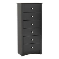 Pemberly Row 6 Drawers Composite Wood Bedroom Chest in Black