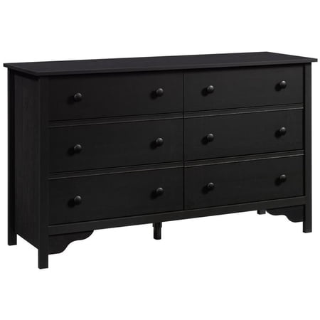 Pemberly Row 6 Drawers Contemporary Engineered Wood Dresser in Oak