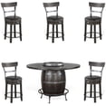 thumbnail image 1 of Pemberly Row 6-Piece Set with Pub Table and 5 Swivel Barstools in Tobacco Leaf, 1 of 16