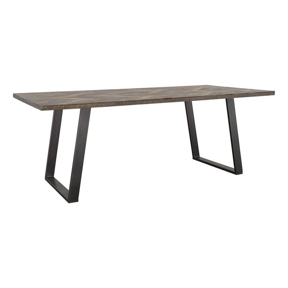 Pemberly Row 6-Piece Wood Rectangular Dining Set in Gray Sheesham and ...